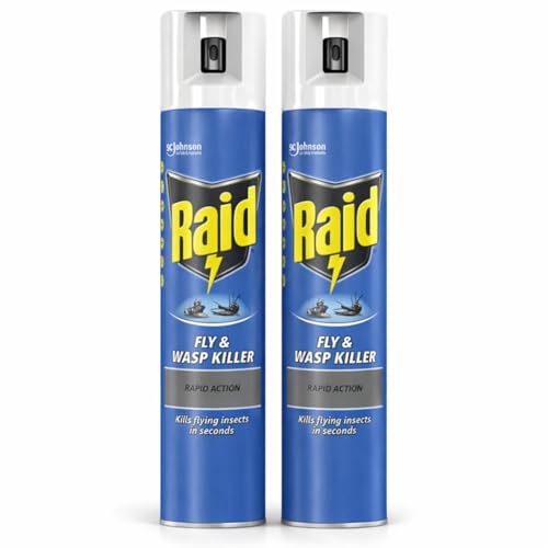 Raid Rapid Action Fly Wasp & Mosquito Killer Aerosol Spray Duo Pack 2x300ml