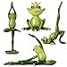 Syfunlv 4 St&uuml;cke 3D Yoga Frosch Statue,Harz Yoga Fr&ouml;sche Figurine,4 Verschiedene Yoga-Pose,Deko Frosch Figur sitzend in Yoga-Haltung, Lustige Kreative Desktop Ornament,f&uuml;r Home Office