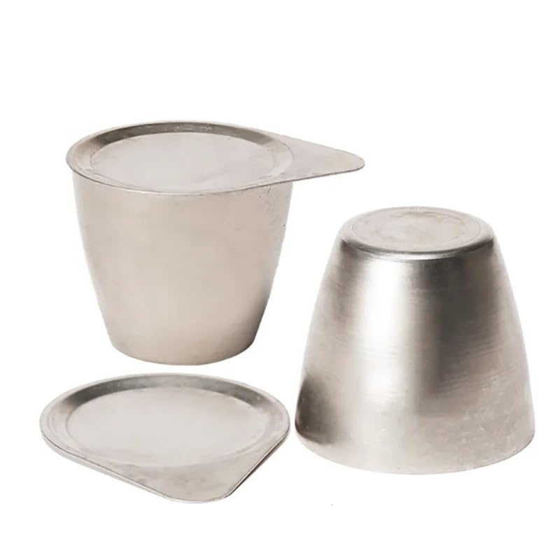 Crisol de níquel de 30ml y 50ml, plato de combustión de laboratorio de alta pureza con cubierta, crisol resistente a altas temperaturas(50ml)