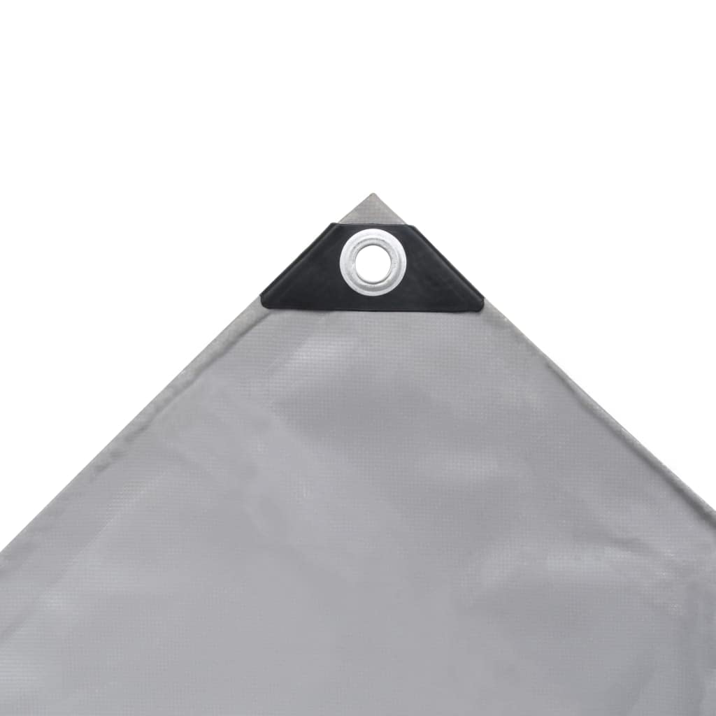 Mangloder Lona de lona de 650 g m2, gris, 2 x 3 m, lona de lona, impermeable, resistente a los desgarros, resistente a la intemperie, resistente a los rayos UV, con ojales, para jardín, camping, coche
