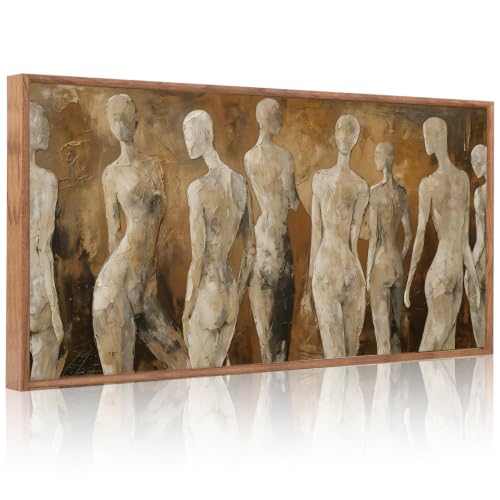 Image of CHDITB 3D Textured Abstract Figure Wall Art, Neutral Human Silhouette Decor