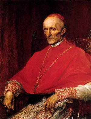 Peinture à l'huile Cardinal Manning par George Frederick Watts pour salon