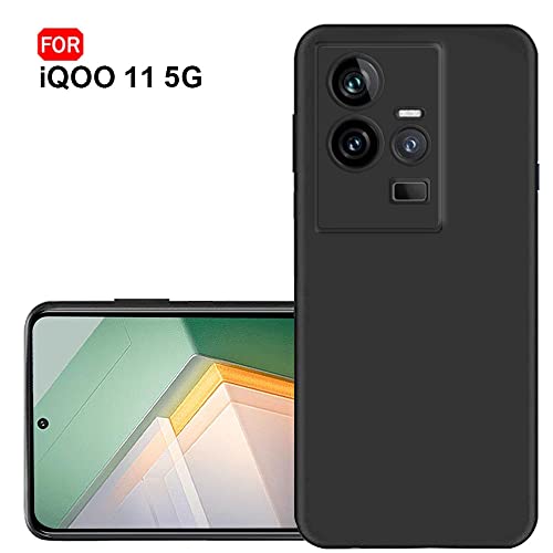 Image of TheGiftKart Sleek Back Cover Case for iQOO 11 5G | Slim Fit Protective Design | Ultra Matte Finish | Camera Protection Bump | Soft Silicon Back Cover Case for iQOO 11 5G (TPU | Black)