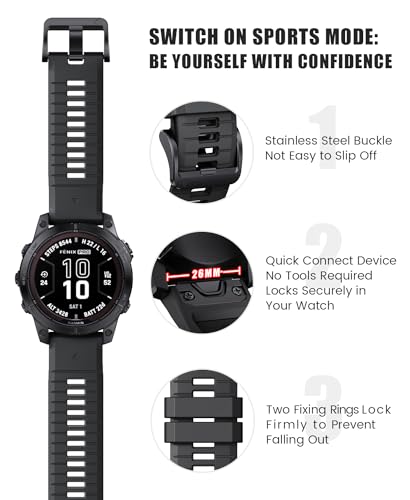 Silicone Watch Band for Fenix Series Watches (26mm)