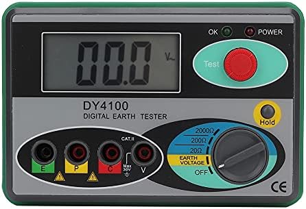 DY4100 Resistance Tester Earth Ground Resistance Tester Megohmmeter Measuring Meter Digital LCD Screen Display with Bag(DY4100 Digital Display)