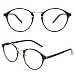 Happy Store CN65 Vintage Inspired Horned Rim Metal Bridge P3 UV400 Clear Lens Glasses,Brown
