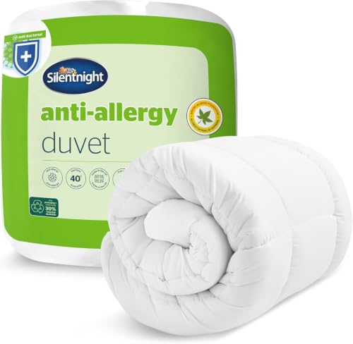 Image of Silentnight Anti Allergy Single Duvet 10.5 Tog - All Year Round Winter Quilt Duvet Anti-Bacterial and Machine Washable with Allergy UK Approved Anti Allergy Fibres - Single Bed