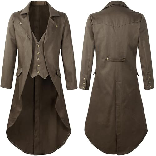 Men's Victorian Tailcoat Trendy Button Down Notch Lapel Formal Jacket with Button Cuffs Trendy Outfits2