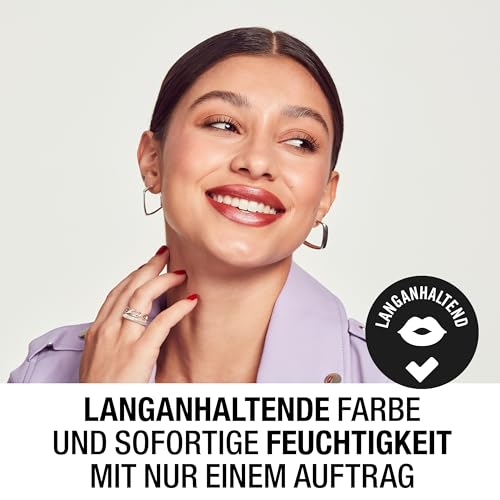 Manhattan Lasting Perfection Satin Lipstick 740 Doll Me Up, Lippenstift für intensive, langanhaltende Farbe und feuchtigkeitsspendende Pflege