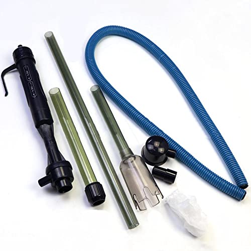 TopHomer Sifone a batteria per acquario, pompa per la pulizia dell'acquario, con sacchetto per filtro dell'acqua, strumento di trasferimento automatico dei fluidi