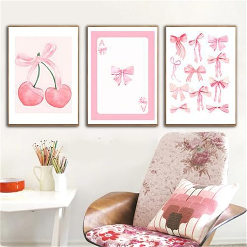Décoration murale salon avec le lot de 3 posters Aura rose aquarelle moderne