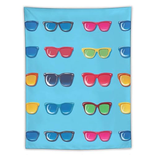 Tapiz de pared de alta calidad con estampado de gafas coloridas para fiestas
