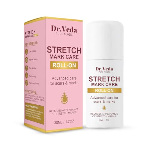 Image of Stretch Mark Care Roll-On for Women - Skin Repair & Elasticity Booster with Green Tea & Licorice for Stretch Marks, Scars & Smooth Skin | 100% Natural Formula, 30 ml
