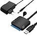 Produktbild GERUI USB 3.0 aufSATA Adapter,Super Speed 2.5"/3.5" HDD/SSD Festplatte Driver Konverter/AdapterkabelSATA optisches Laufwerk mit 12 V/2 A Netzadapter