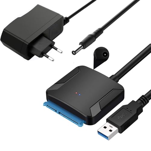 GERUI USB 3.0 aufSATA Adapter,Super Speed 2.5'/3.5' HDD/SSD Festplatte Driver Konverter/AdapterkabelSATA optisches Laufwerk mit 12 V/2 A Netzadapter