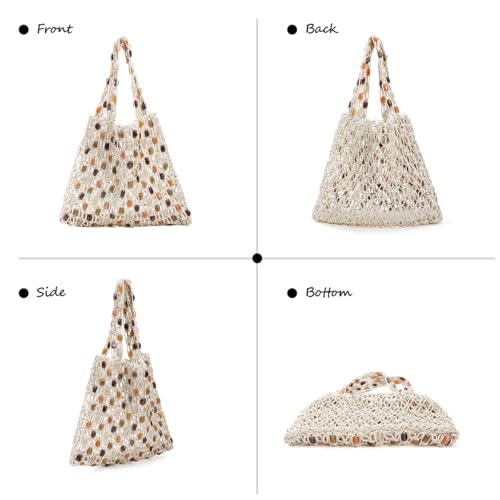 Bolso tejido de hombro para mujer estilo boho miniatura 4