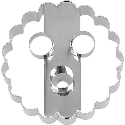 Birkmann Linzer mit 3 Löchern Ausstechform zum Ausstechen und Dekorieren von Plätzchen Marzipan und Fondant Edelstahl spühlmaschinengeeignet Größe: 10 cm