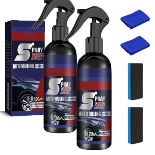 Multi Functional Coating Renewal Agent Spray, Antifouling Spray for Cars, 3 In 1 High Protection Quick Car Coating Agent Antifouling Car Nano Paint (2PCS)