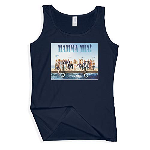 Smartypants Mamma Mia The Movie/Musical Inspired Womens Girls Graphic Vest Top (Navy, Large)