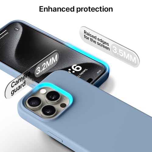 Image of Vaku Luxos Back Cover Case for iPhone 15 Pro Max Scratch Resistant Slim Fit Protective Design Military-Grade Protection Support Mag-Safe Wireless Magnetic Charging - Blue