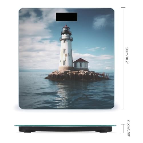 Báscula digital de baño Light House Ocean 400lb LCD miniatura 2