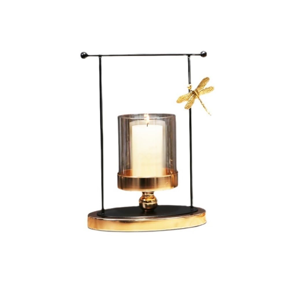 Kandelaber Luxus Glas Kerzenständer Wohnzimmer Esstisch Home Dekoration Metall Kerzenhalter Dekoration(Klein)