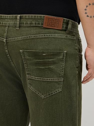 Image of Urbano Plus Men's Regular Fit Heavy Washed Denim Jeans Stretchable