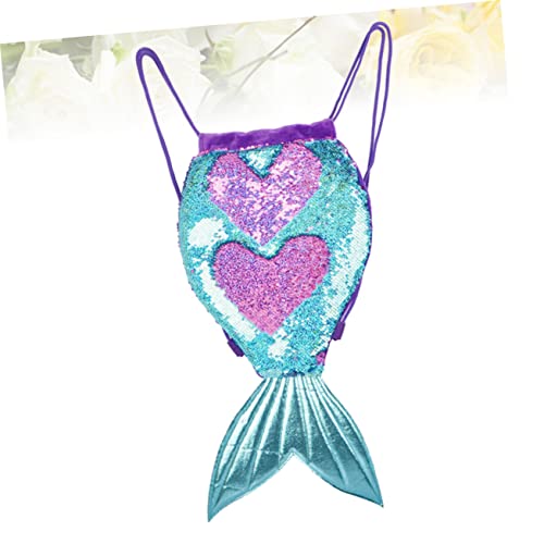 Packove Back Pack Fashion Backpack Sequin Backpack Backpack Drawstring Mermaid Gym Dance Bags Sequin Shoulder Bag Girl Mermaid Tail Bag Drawstring Bag Birthday Present Sequins Wallet #TOP5
