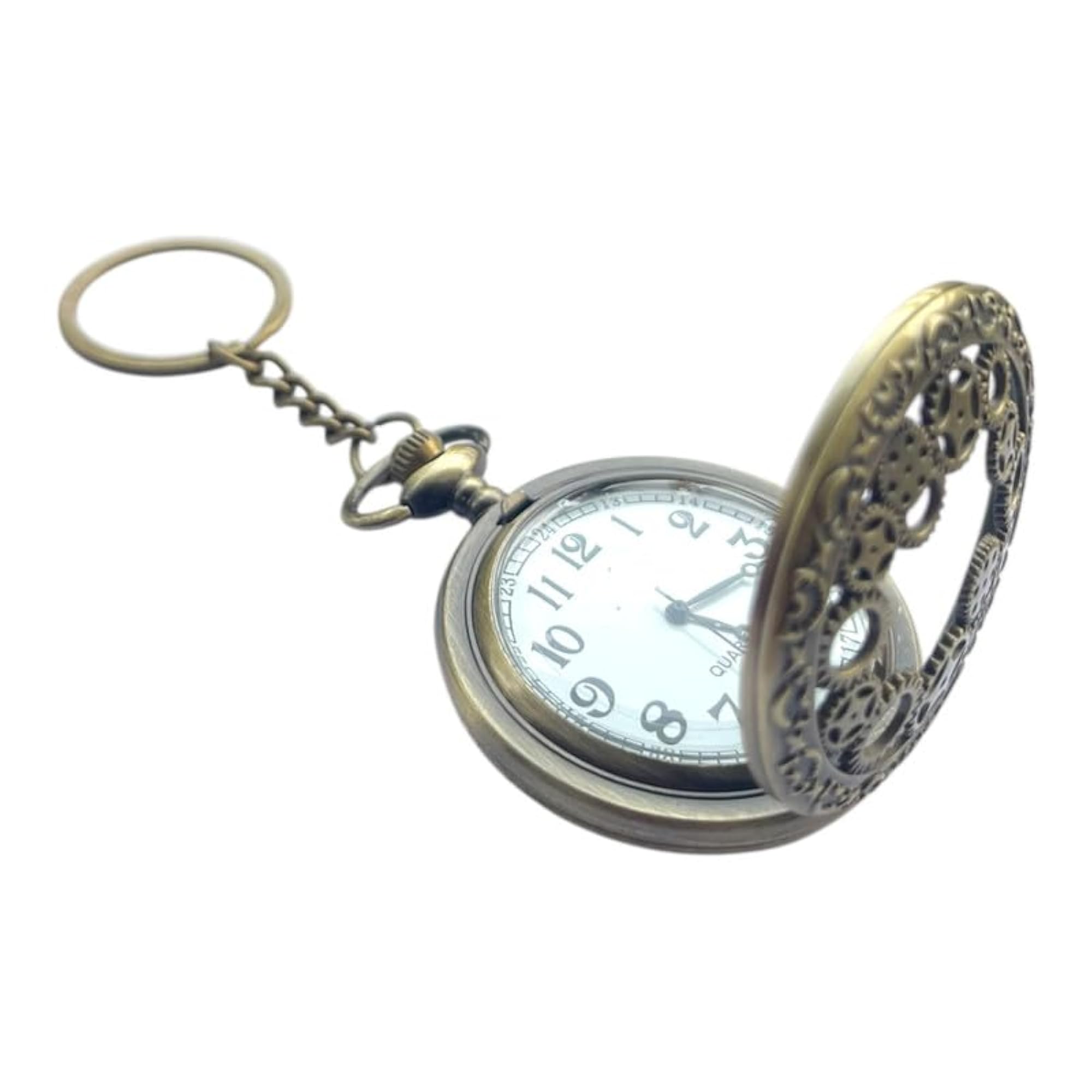 Metallic Keychain Pocket Watch with Box, Gift for Him