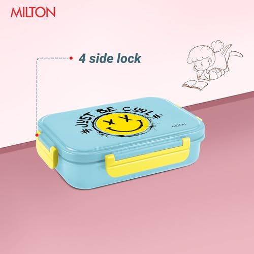 Image of MILTON Big Candy Tiffin Lunch Box for Kids Boys & Girls with Leak-Proof Inner Container| Food Grade,BPA Free,Compact & Durable Snacks Box for Kids I Plastic Spoon & Fork, 830 ml, Sky Blue