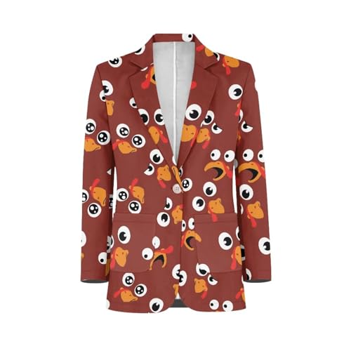 Gomyblomy Formal Business Blazer, One Button Slim Fit Party Jacket for Men, Size XS-5XL