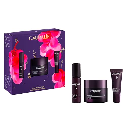 Caudalie Premier Cru Skin Care Gift Set, Full-Size Premier Cru Anti-Aging Cream Moisturizer + 2 Free Travel-Size Products ($190 Value)