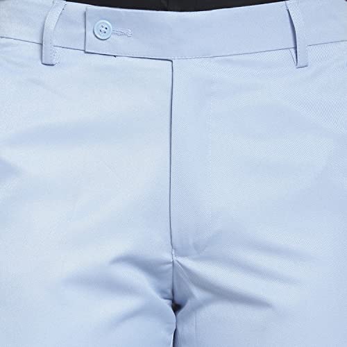 Image of The PS Men's Formal Regular Fit Cotton Blend Black, Dark Grey Combo Trouser (Pack of 2)