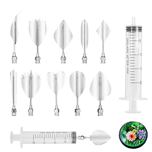 CFtrum 10 stücke 3D Gelatine Gelee Blume Art Tools Edelstahl Düse Spritze Kit Pudding Kuchen Dekorieren Tool Cover