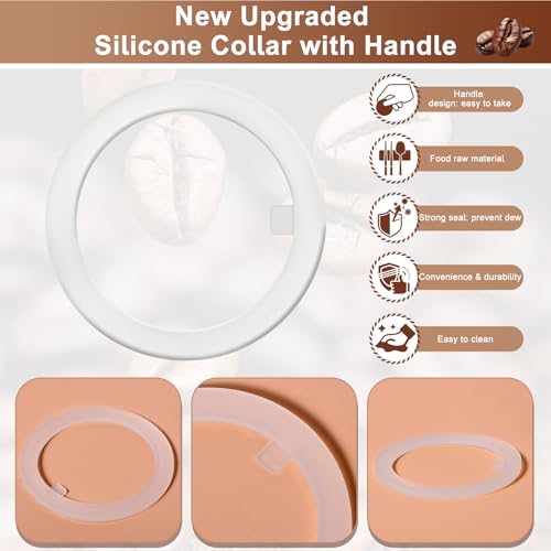 Image of Moka Pot Replacement Parts, KPS-SR Moka Express 6 Cup Replacement Filter and 2 Silicone Gaskets for Moka Pots, Compatible with KPS7-6, KPS61-6