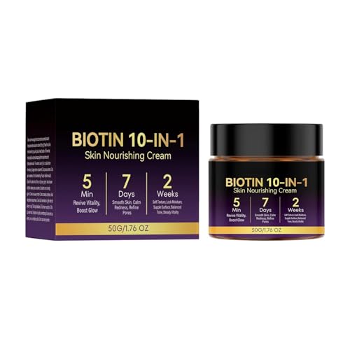 Crema Restauradora De La Piel 10 En 1 Con Biotina, Con 5 Minutos Revive Vitality Boost Glow, 50 G, Humectante Con Vitamina C Y Extractos De Plantas Naturales, Crema Corporal Lifting De Colágeno,
