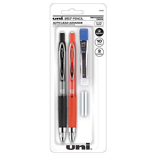 Porte-mines uni-ball 207 rechargeable 0.7 mm avec gomme hexagonale intégrée