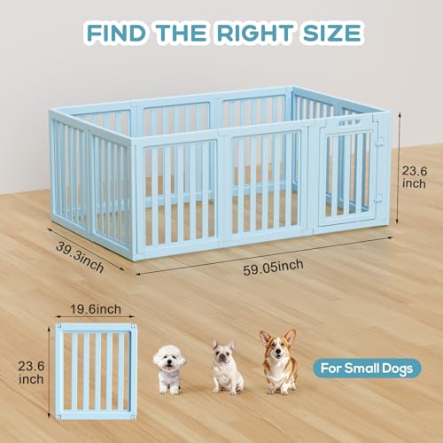 Image of Dog Playpen Indoor,Puppy Playpen,Blue 23.6 inch H,10 Panels | Dog Play Pen Indoors with Open View,Tool-Free Setup,Multi-Shape Setup,Dog Pen for Dogs,Cats & Puppies