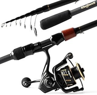 KINGSWELL Telescopic Fishing Rod and Reel Combo, Premium Graphite Carbon Collapsible Fishing Pole with Spinning Reel, Portable Travel kit for Adults Kids