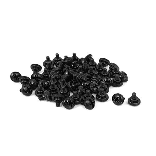 New Lon0167 M3 x 4,5 mm gekartelde kruiskopschroef zwart 60 stuks voor computer pc-behuizing(M3 x 4.5mm gerändelte…