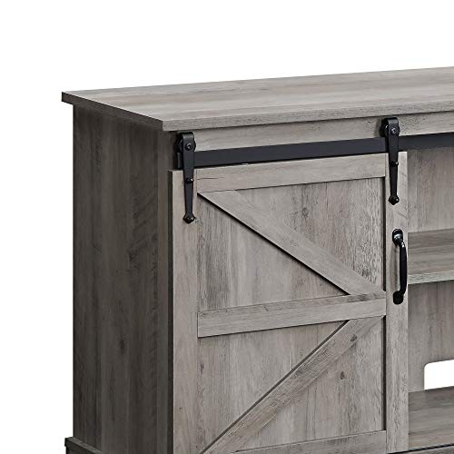 image for BELLEZE Vintage Farmhouse Sliding Door Television Console Wood Mental 