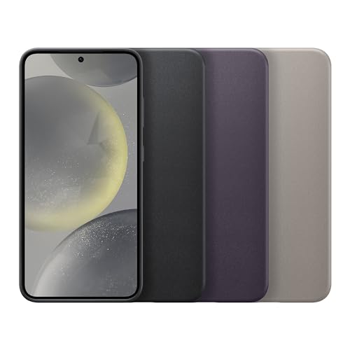 Image of Samsung Galaxy S24 Vegan Leather Phone Case, Protective Cover with Soft Touch, Elegant Design, Scratch Protection, US Version, GP-FPS921HCABW, Black