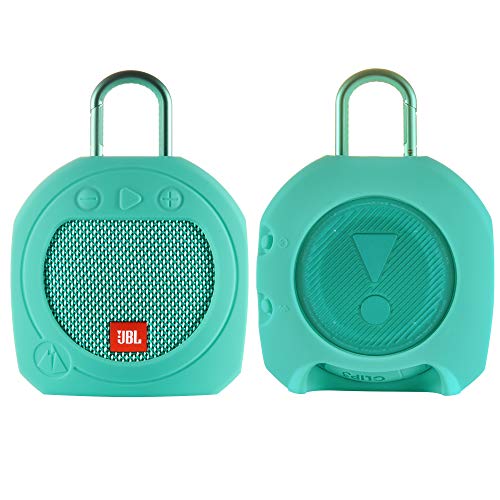 Image of Protective Silicone Stand Up Case for JBL Clip 3 Waterproof Portable Bluetooth Speaker (Teal)