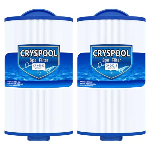 Cryspool 06012 Filter Compatible with 6CH-402 PMA40L-F2M X268543 Master Spas Twilight X268365 X26851 X268514 40 Sq. Ft Spa Filter Cartridge 2 Pack