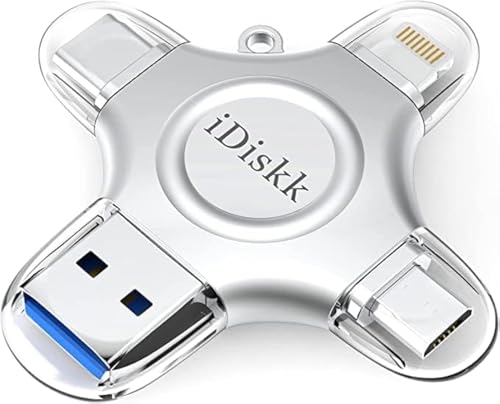 MFi Certified iDiskk 128GB Flash Drive for iPhone 17 16 iPad...