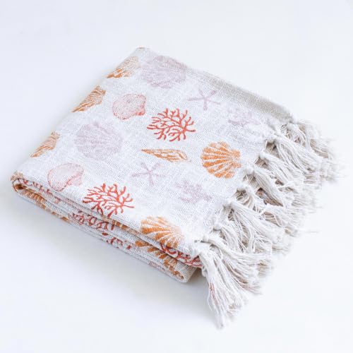 Image of Sofa Throw 50x70 Inch Off White Blanket for Living Room, Soft & Cozy Decorative Couch Cover, Lightweight Reversible Throw for Sofa, Bed, Chair & Home Decor, Comfortable All-Season Coverlet