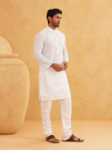 Sojanya (Since 1958 Motifs Embroidered Thread Work Pure Cotton Straight Only Kurta3