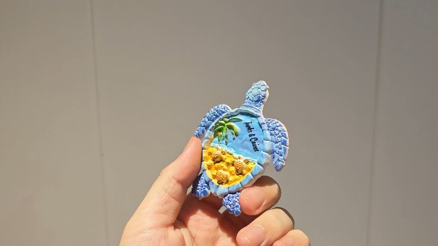 Imán decorativo de tortuga marina 3D para refrigerador miniatura 7