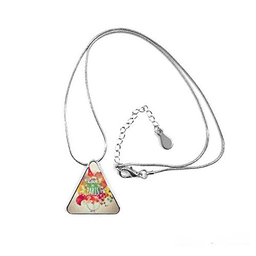 Collier France au pendentif triangle avec illustration soignée du patrimoine national
