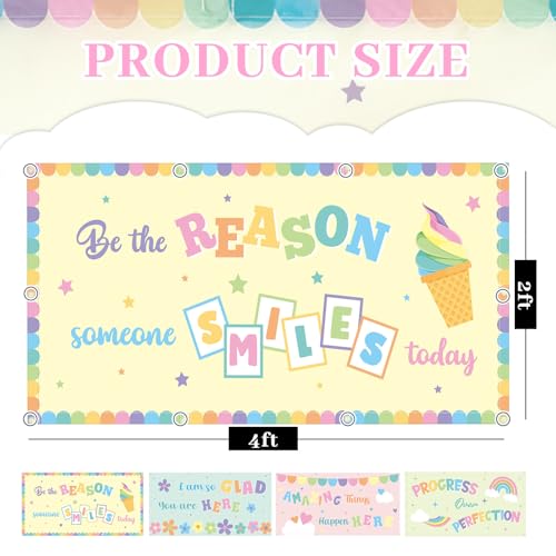 Image of ROCEEI Pack of 4 Fluorescent Light Covers for Ceiling Lights, 4 x 2 Ft, Magnetic Light Covers for Classroom Office Home School Ceiling Decor(Pastel)